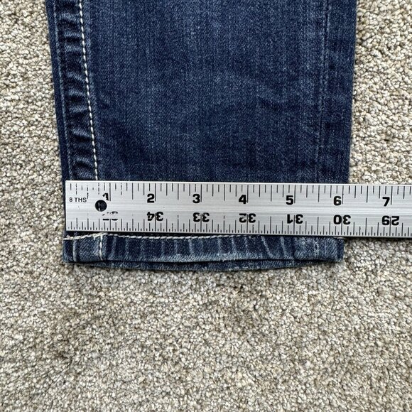 Miss Me Jeans Womens 30x32 Blue Skinny Flap Pockets Distressed Dark Wash Denim - Picture 13 of 14